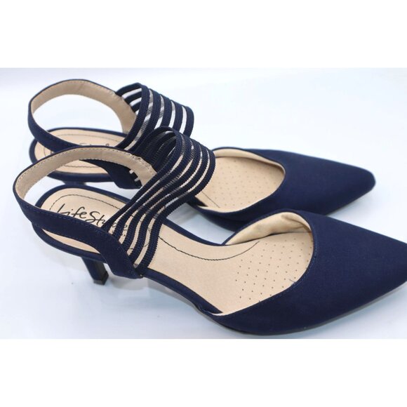 LifeStride Soft System Womens Navy Pointed-Toe Strappy Heels Size 8 Party Siren - Picture 5 of 7